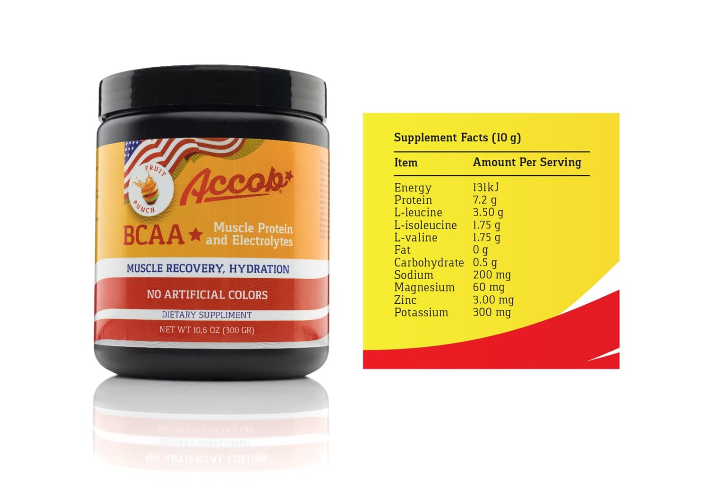 ACCOB BCAA Powder Fruit Punch, 1 oz