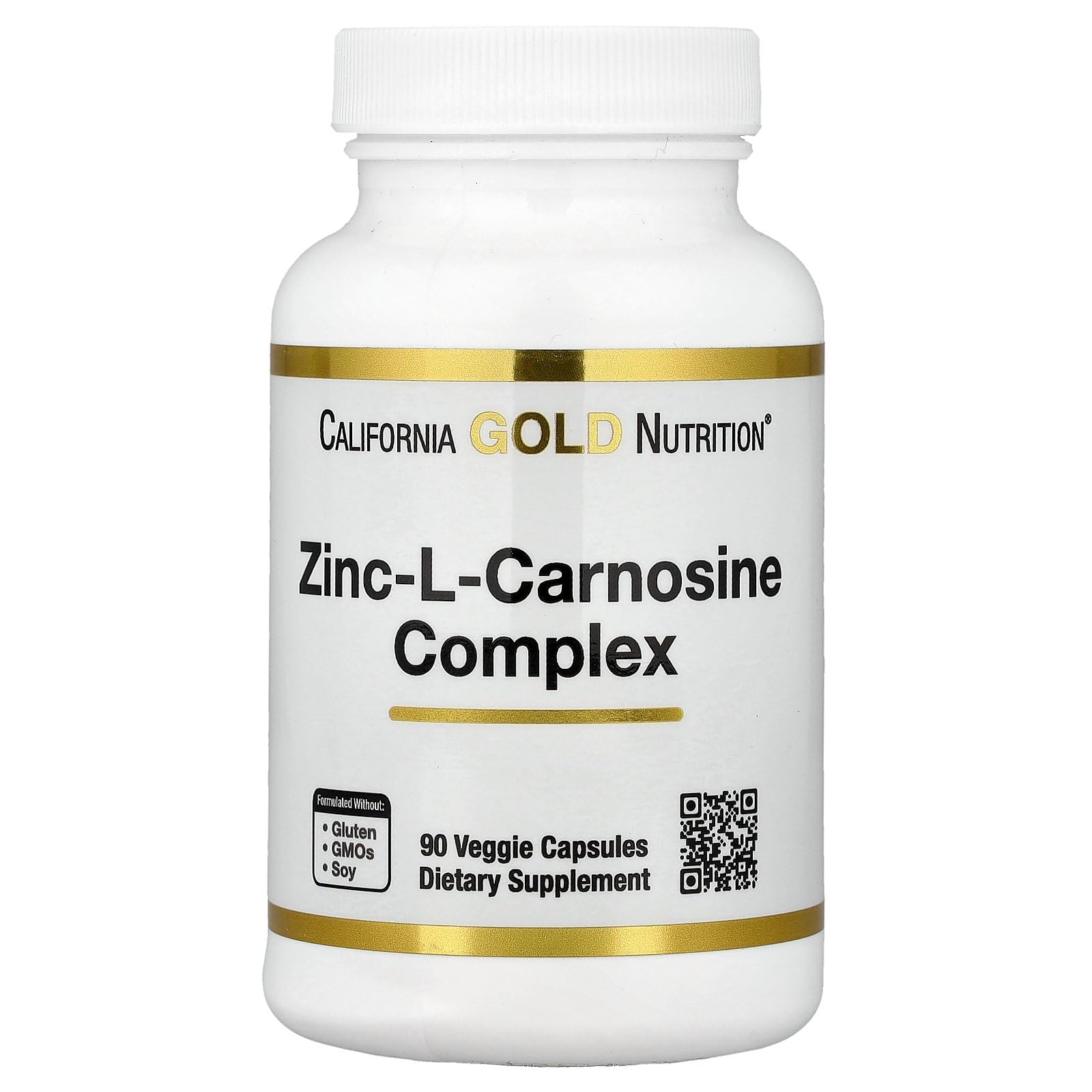California Gold Nutrition Zinc-L-Carnosine Complex Veggie Caps, 90 Veggie Caps