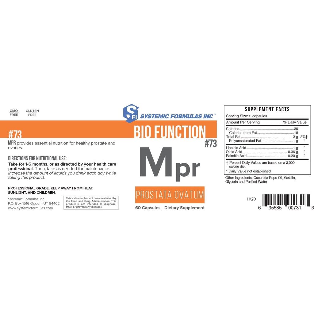 Systemic Formulas Mpr Prostata Ovatum Capsules 60