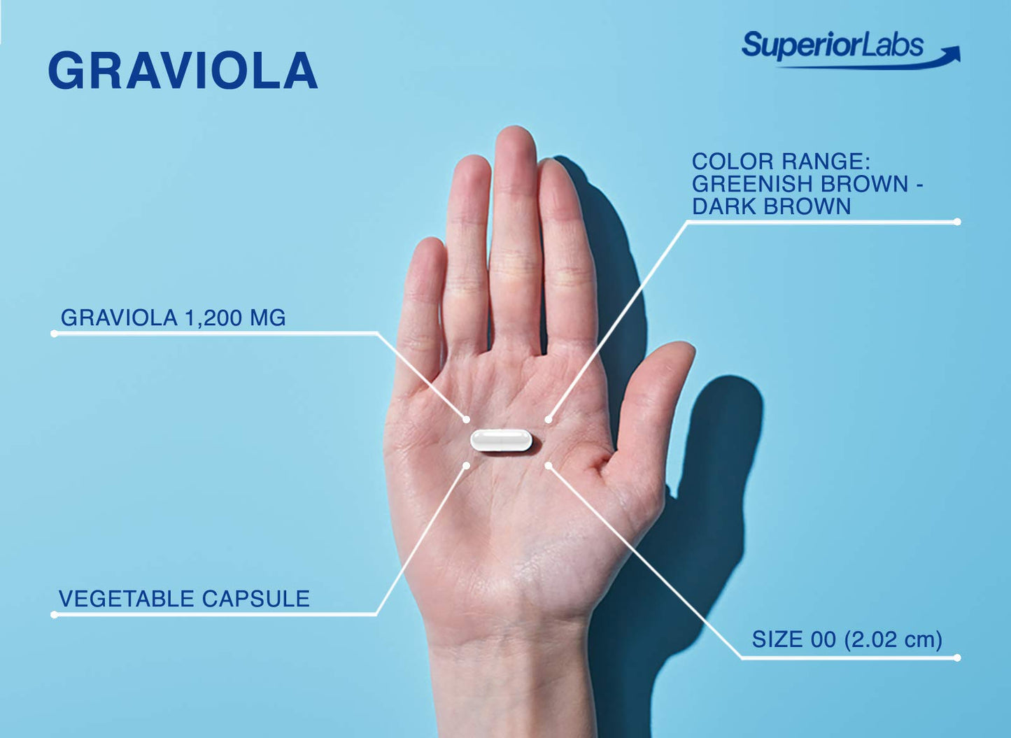 Superior Labs Graviola 1200mg Veg Capsules, 120 Count