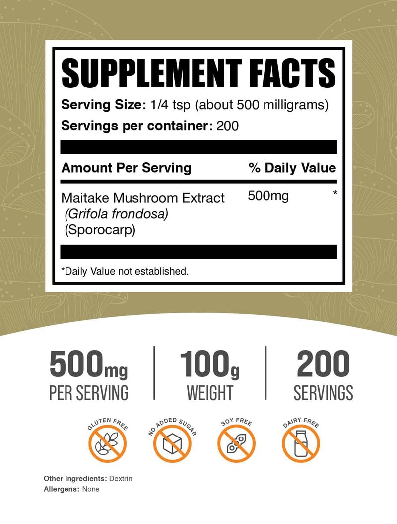 BulkSupplements Maitake Mushroom Extract Powder, 3.5 oz