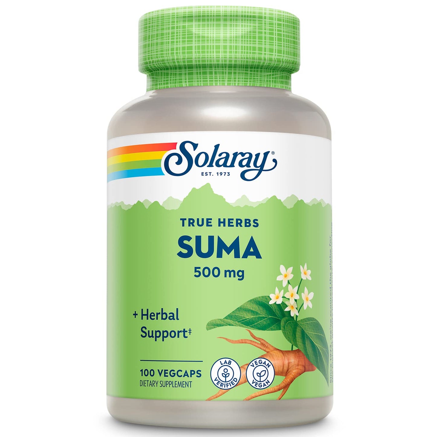 SOLARAY Suma Root 500mg Capsules, 100 Count
