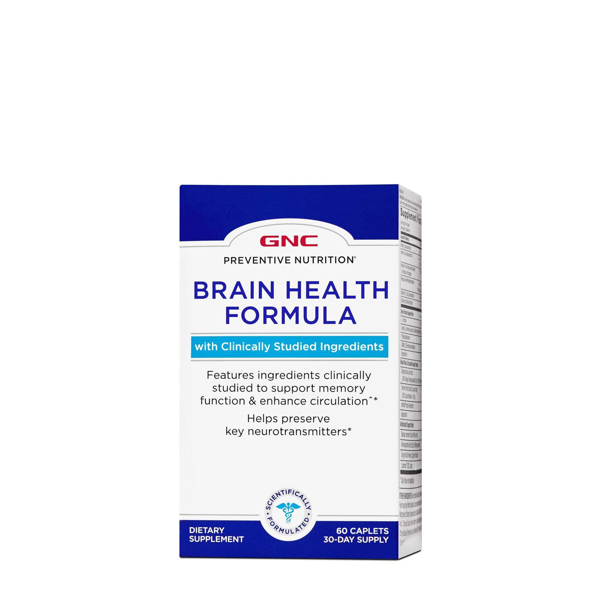 GNC Preventive Nutrition Brain Health Formula Caplets 60
