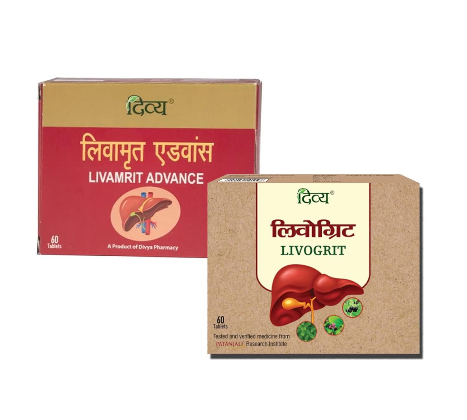 Generic Patanjali Divya Combo of Livogrit and Livamrit Advance Tablet 60 Count