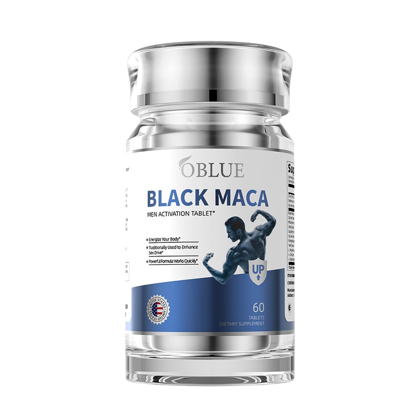 OBLUE Black Maca Men Activation Supplement Tablets 60 Count