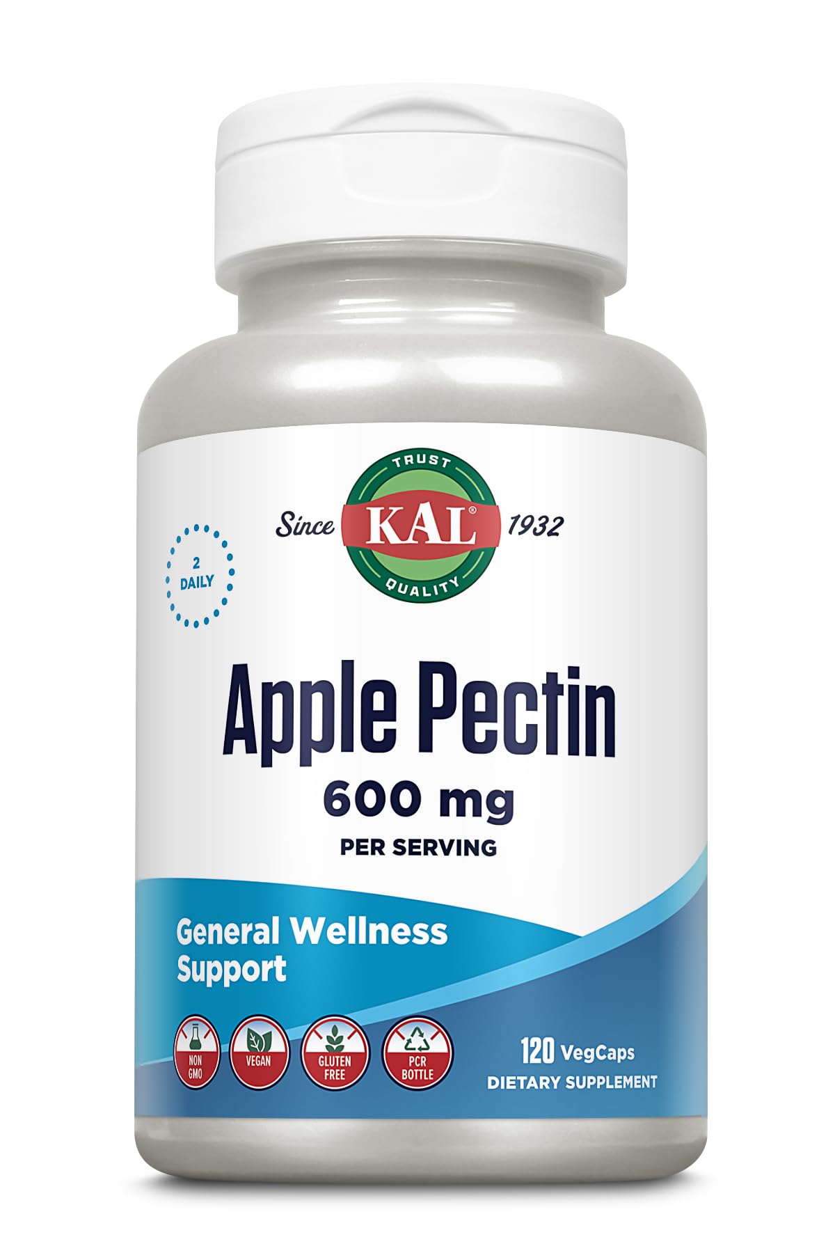 KAL Apple Pectin 600 mg Capsule, 120 Count