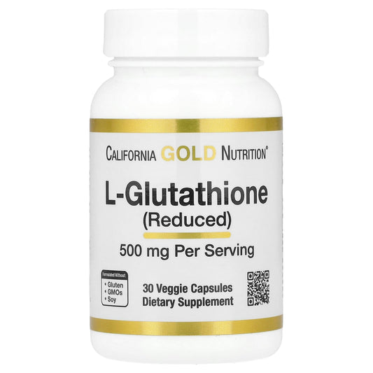 California Gold Nutrition L-Glutathione (Reduced) 500 mg, 30 Veggie Capsules