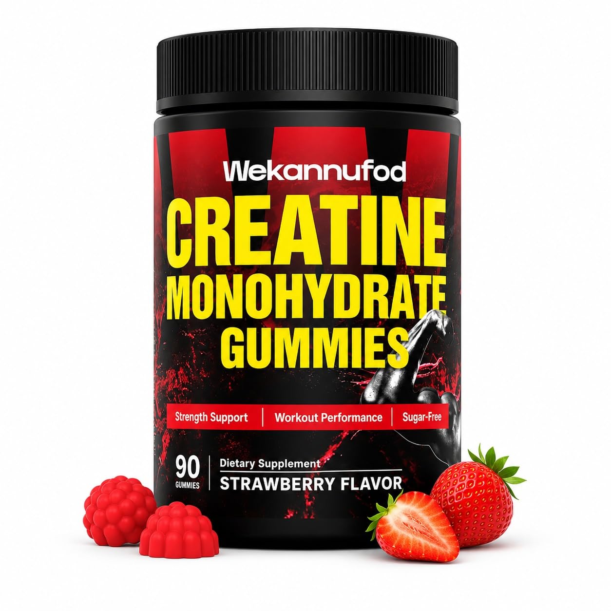 Wekannufod Creatine Monohydrate Gummies, 90 Count