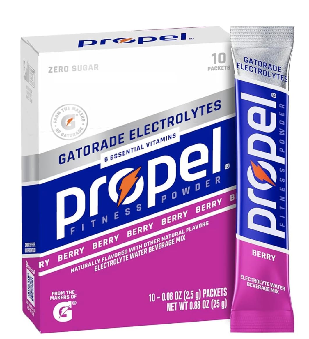 STAW Nutrition Propel Zero Sugar Electrolyte Powder Packets, Berry Flavor, 0.9 oz Pack of 10