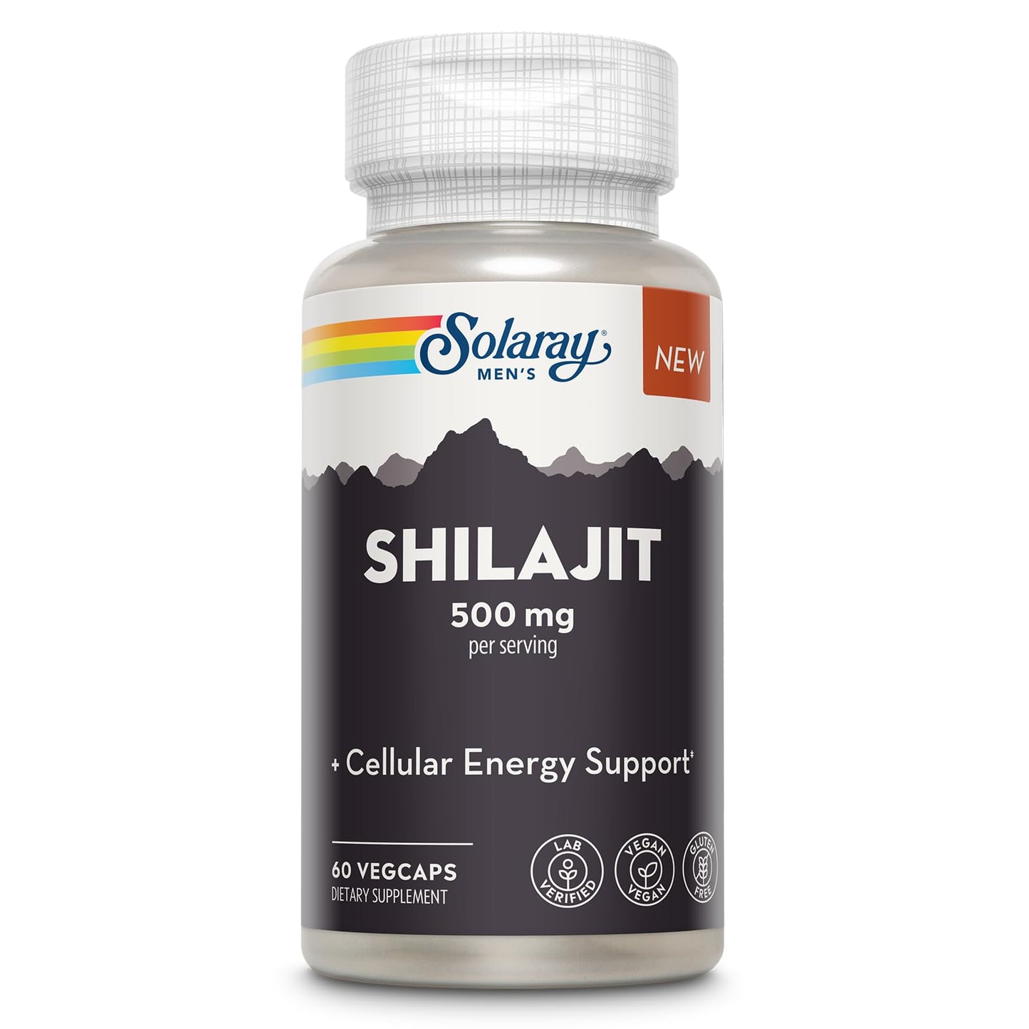 SOLARAY Shilajit 500 mg, PrimaVie (R) Himalayan Shilajit for Men, Capsules, 60 Count