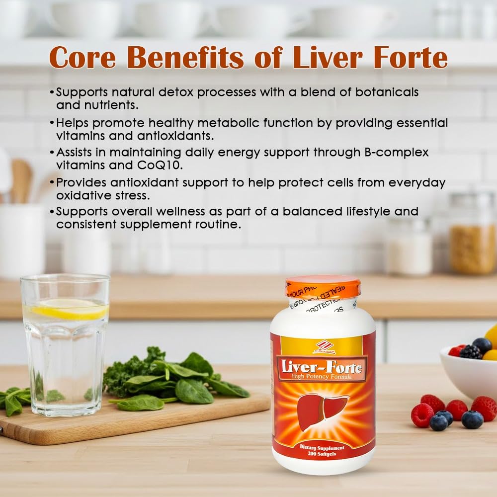 Nu-Health Liver Forte Milk Thistle Extract with Antioxidants & Herbal Blend Softgel 200 Count