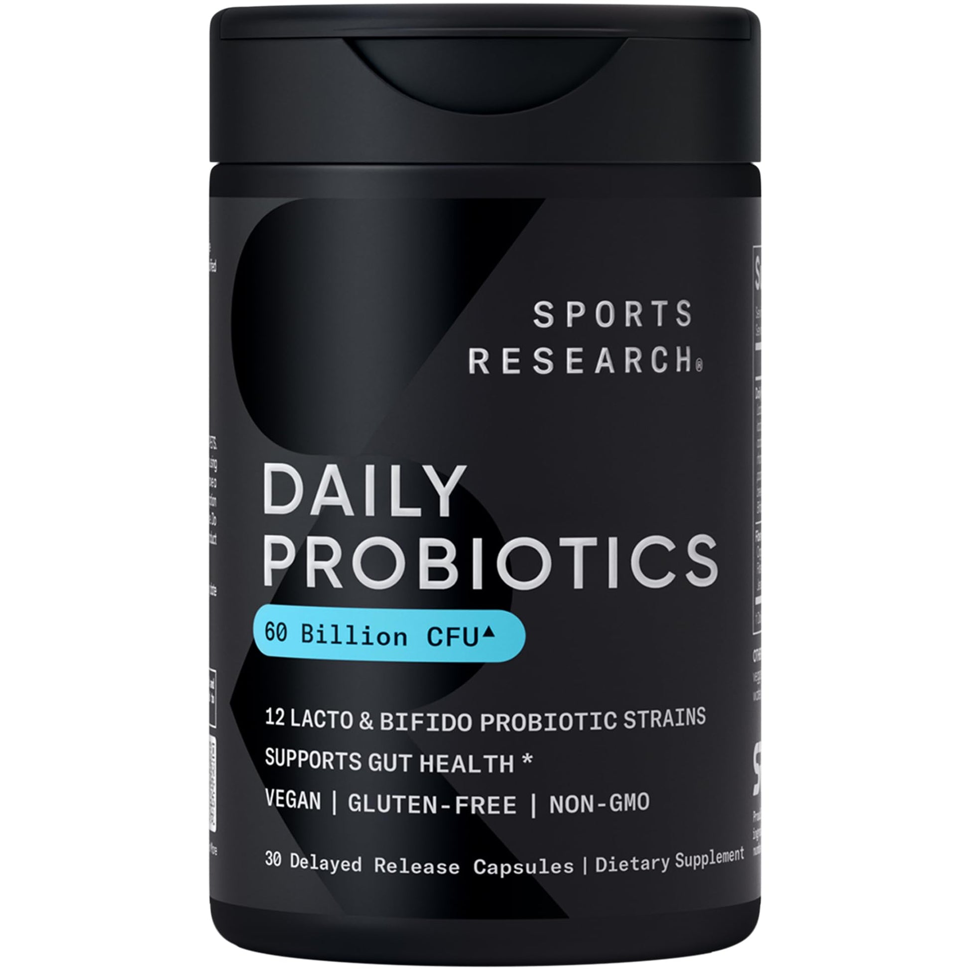 Sports Research Daily Probiotics with Prebiotics 60 Billion CFU Capsules, 30 Count