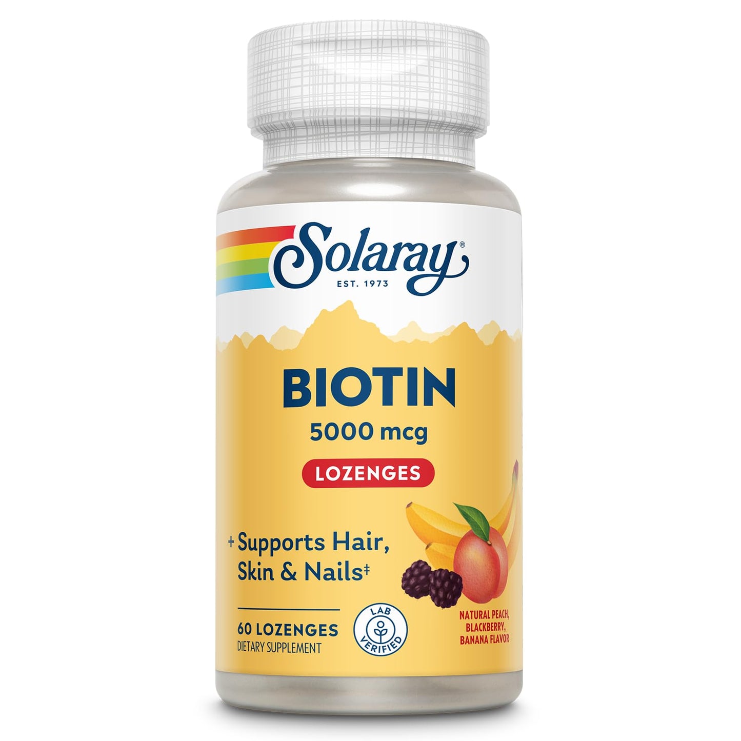 SOLARAY Biotin Supplement 5000 mcg Lozenges 60
