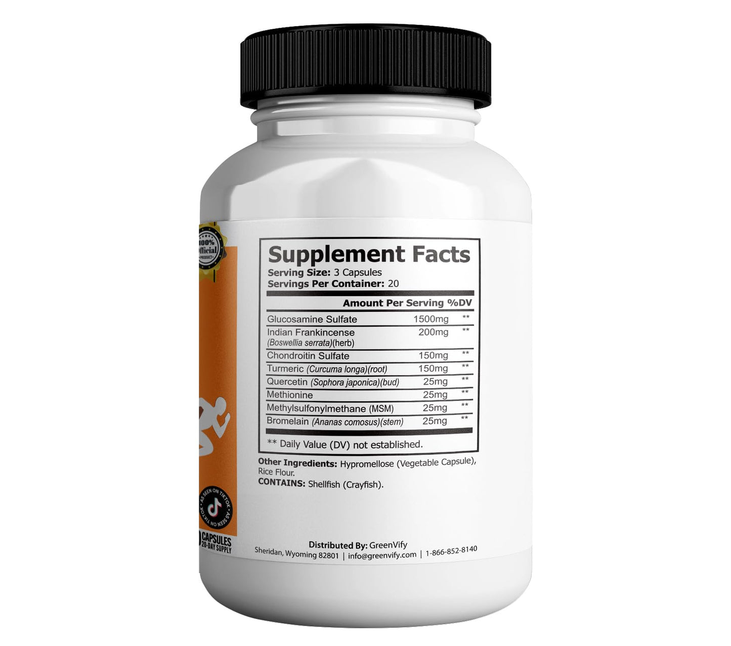 GREENVIFY Feilaira Max Extra Strength Joint Support Supplement 180 Capsules