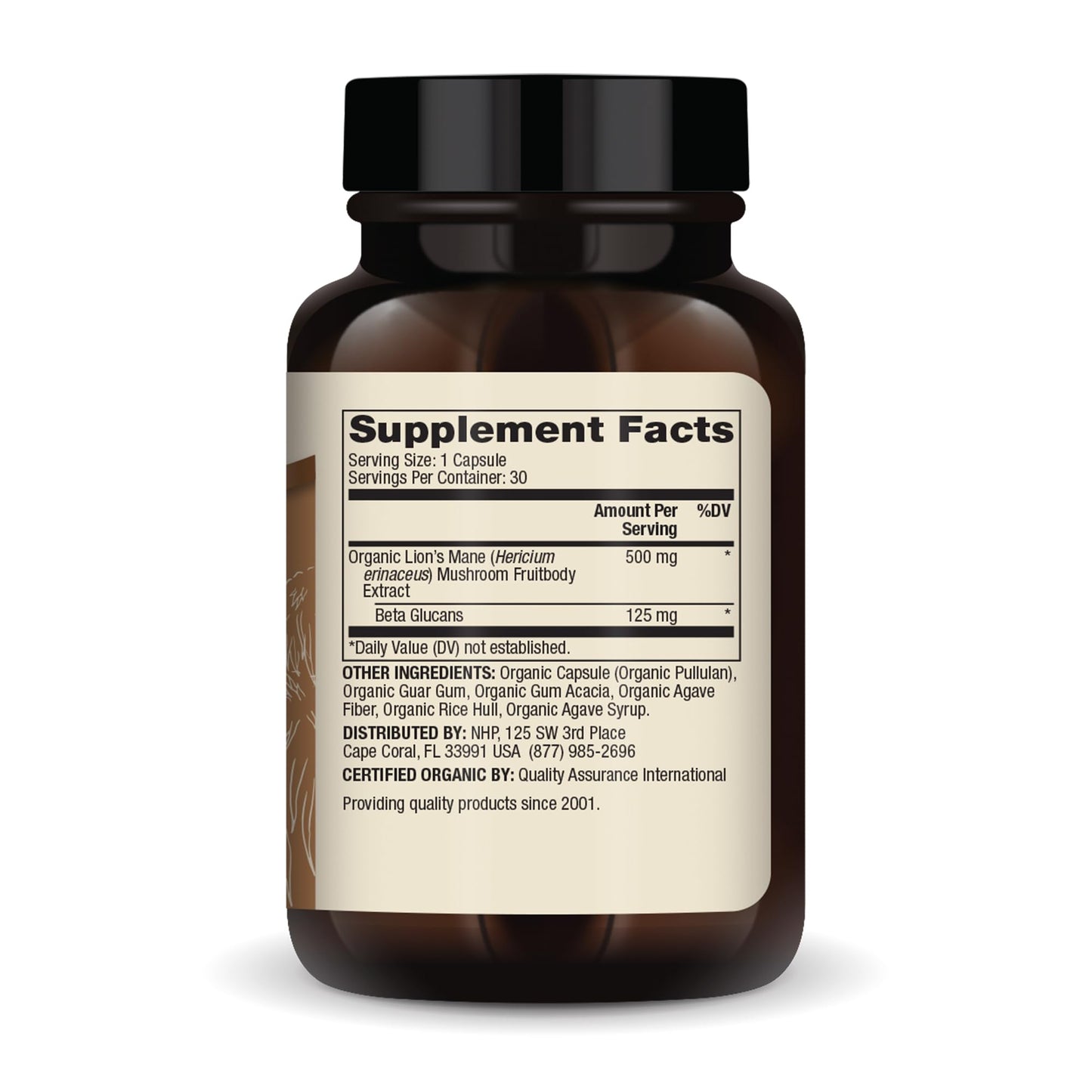 Dr. Mercola Organic Lion's Mane Mushroom Extract Capsules 30 Count
