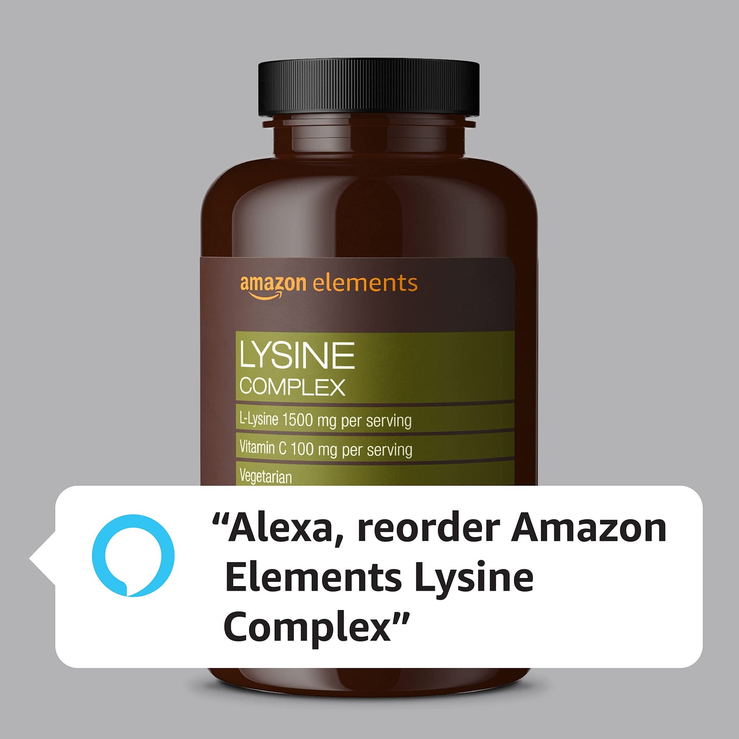 Amazon Elements Lysine Complex with Vitamin C Tablets, 195