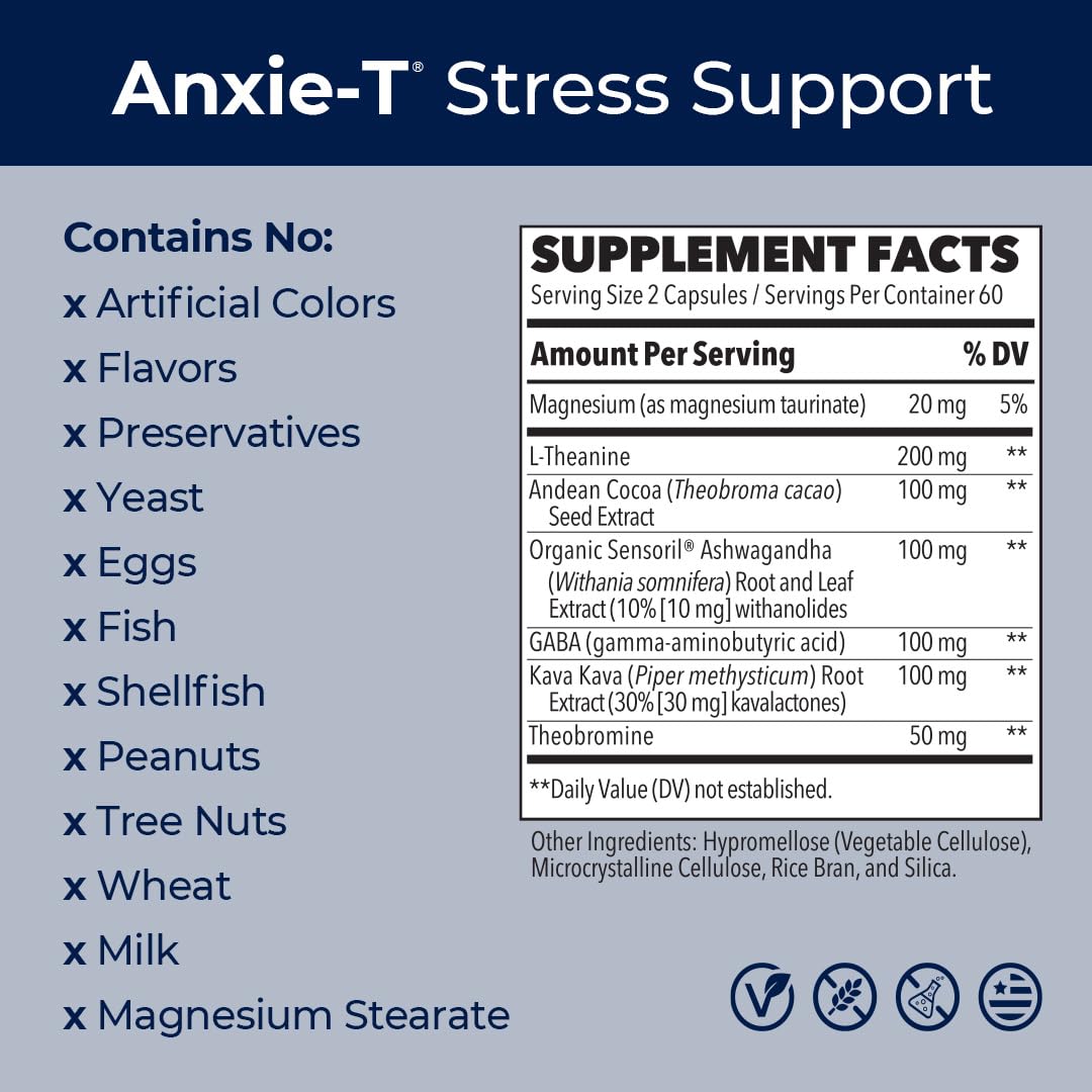 LifeSeasons Anxie-T Stress Relief Supplement 120 Capsules