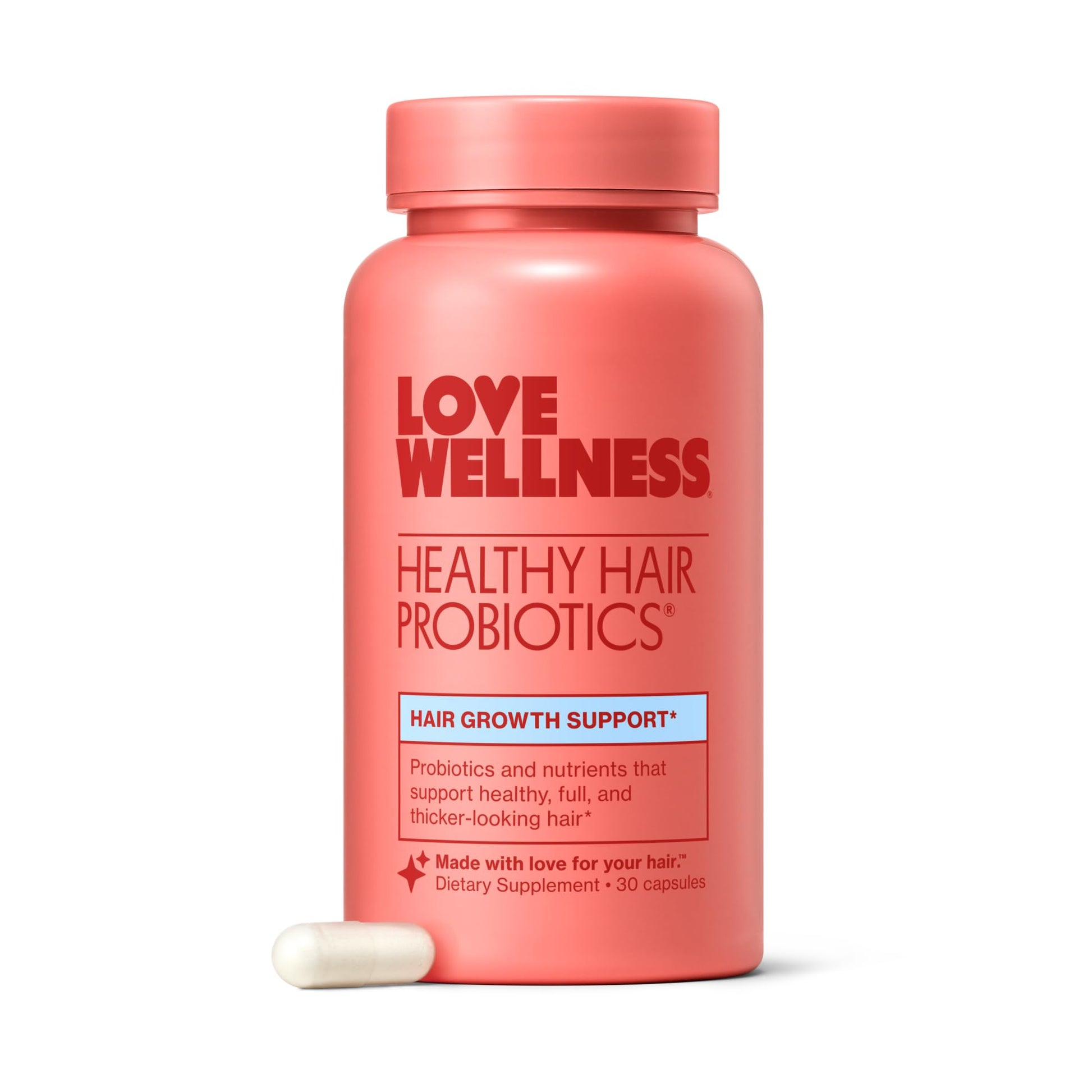 Love Wellness Healthy Hair Probiotics Capsules 30 Count