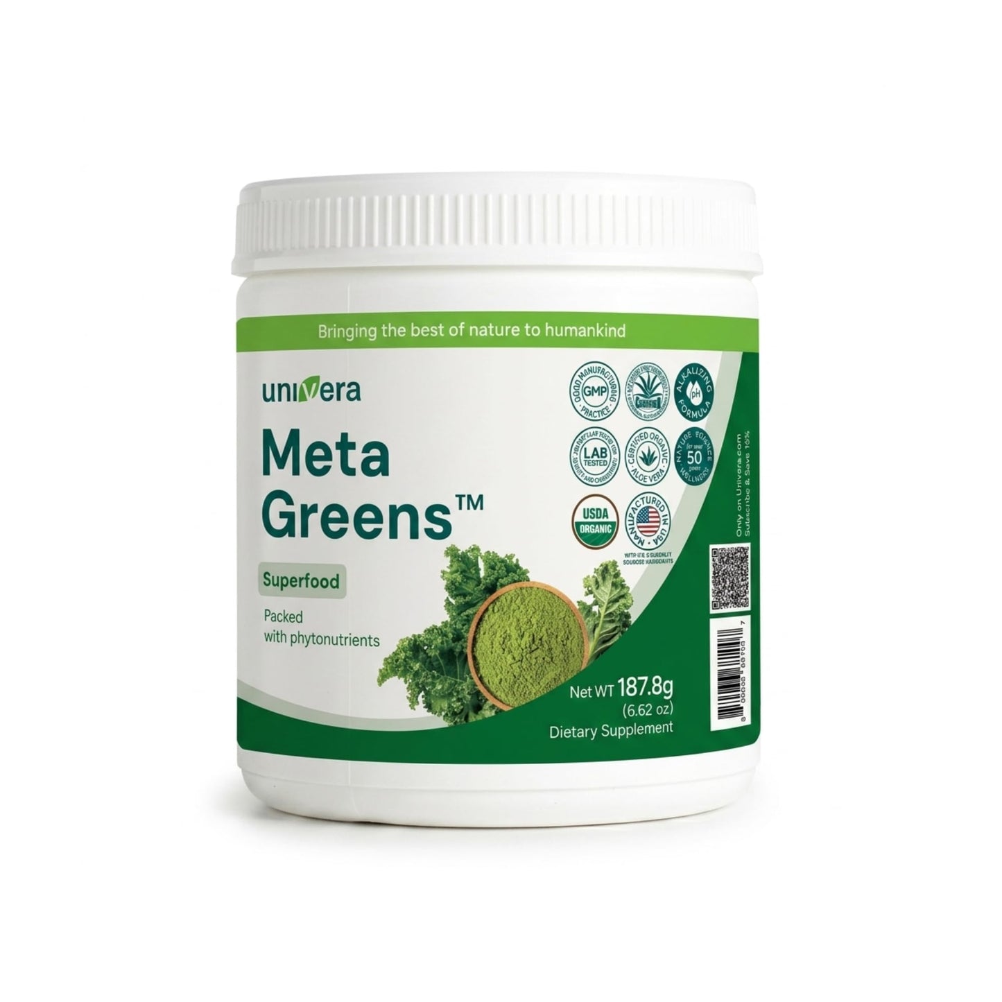 Univera Metagreens Green Superfoods Blend Powder 6.62 oz