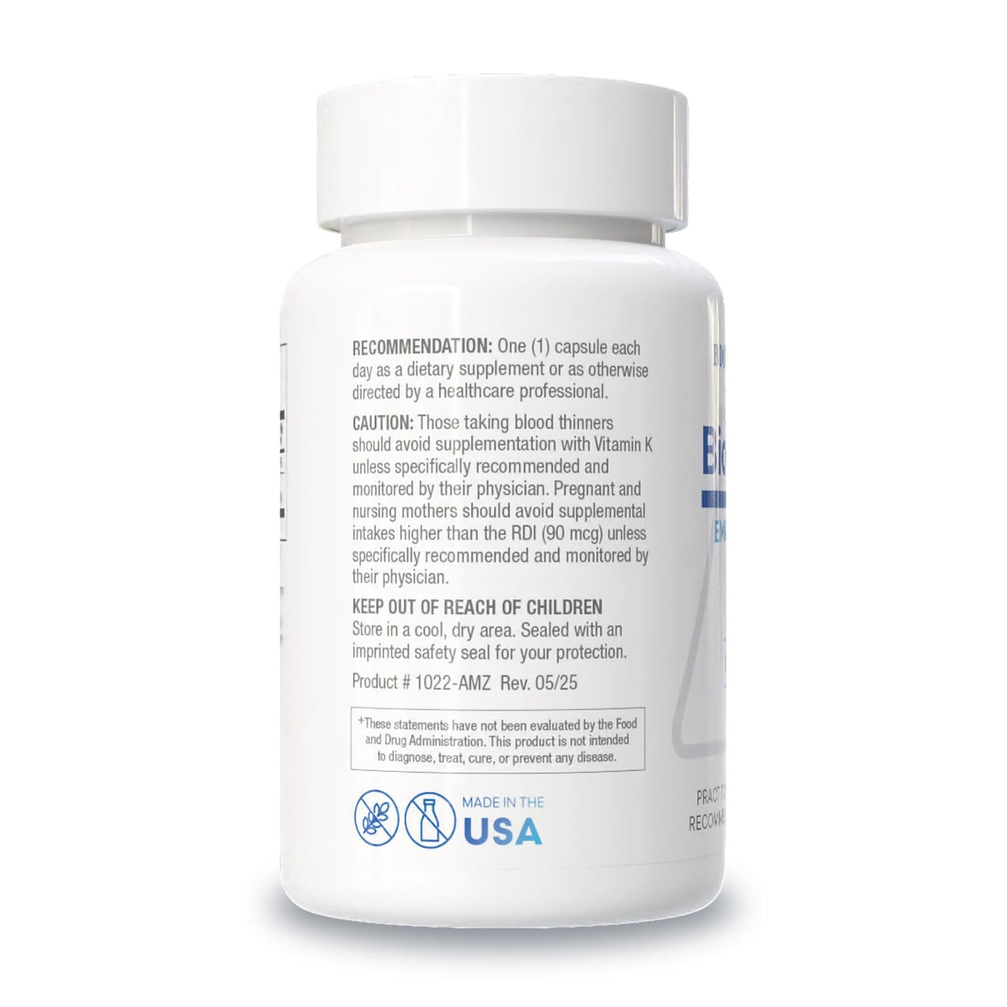 BIOTICS RESEARCH Bio-DK Caps Emulsified Vitamin D and K, Vitamin D3 125 mcg & Vitamin K (K1, K2) 550 mcg MK7, Vitamin D3 K2 K1, 60 Capsules