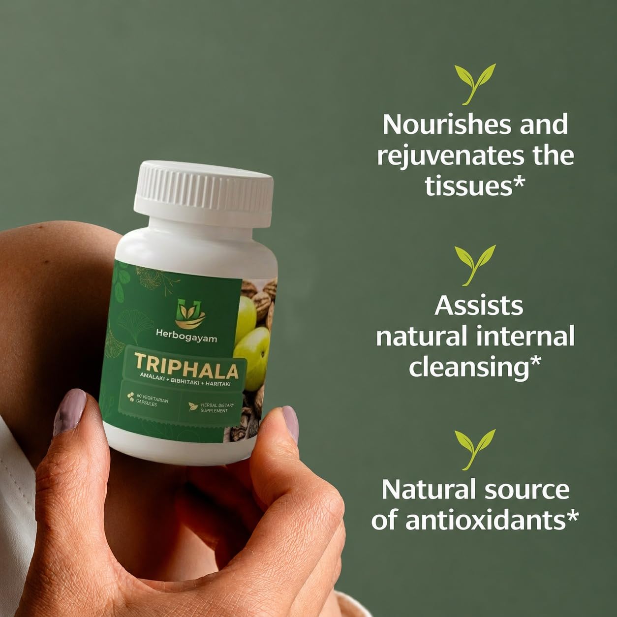 Herbogayam Triphala Capsules 500mg, 60 Capsules