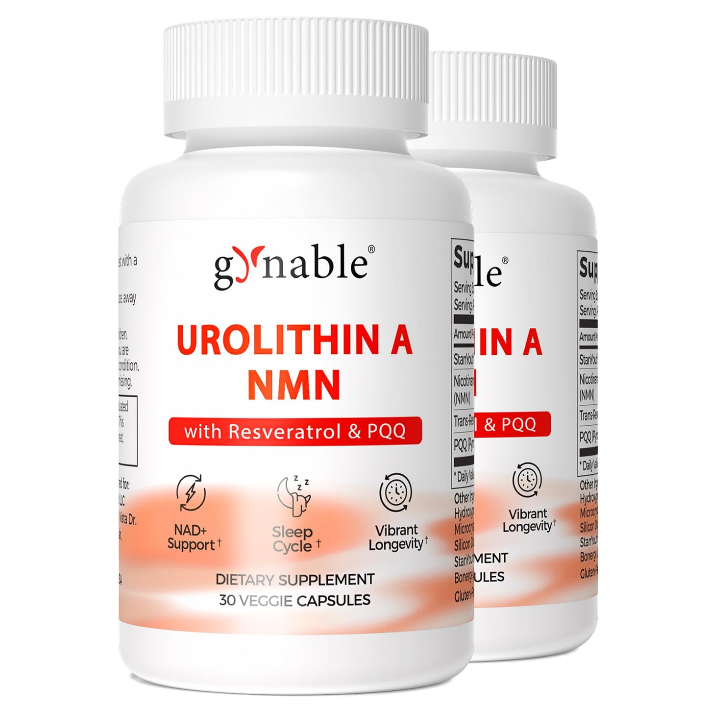 Vevoec Gynable Urolithin A Supplement with NMN Trans-Resveratrol & PQQ 4-in-1 Complex Capsule, 60 Count
