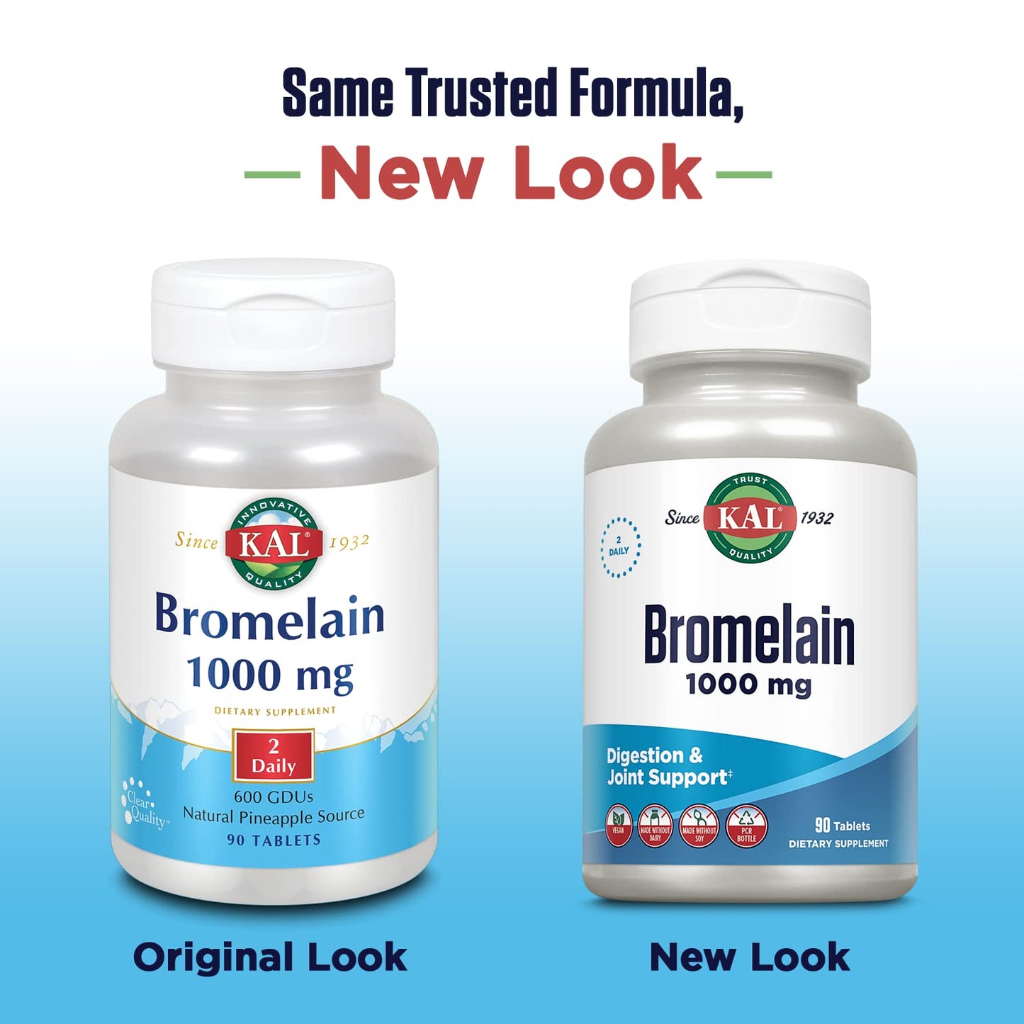 KAL Bromelain 1000 mg Tablets, 90 Count
