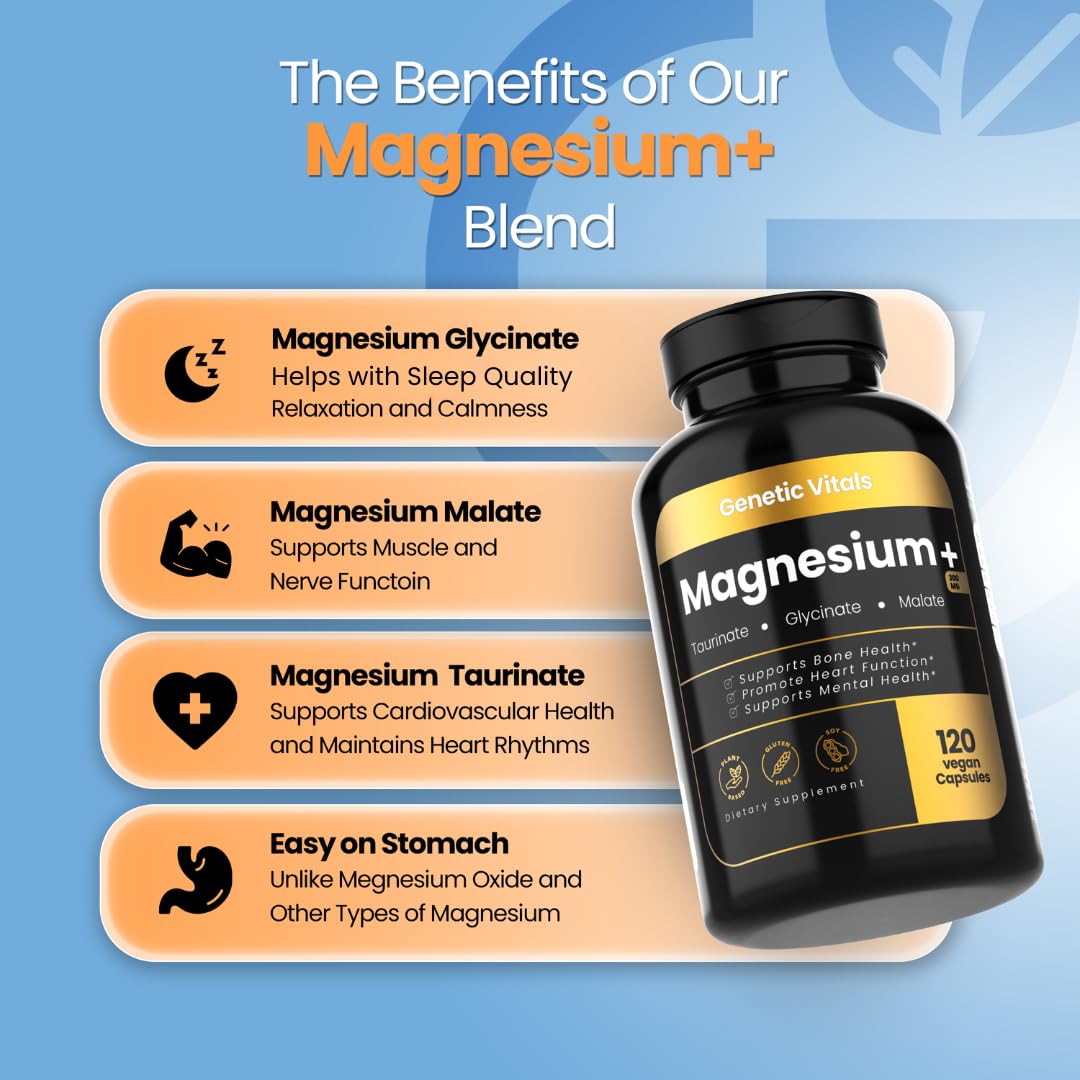 Genetic Vitals Triple Magnesium Complex 300mg Capsules 120 Count