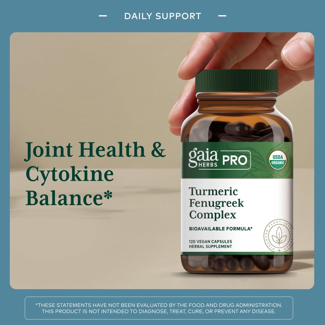Gaia Herbs PRO Turmeric Fenugreek Complex, 120 Capsules