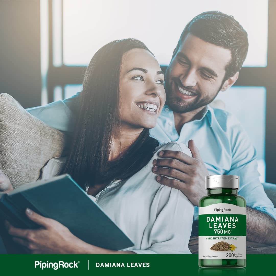 Piping Rock Damiana Leaf Capsules 200 Count