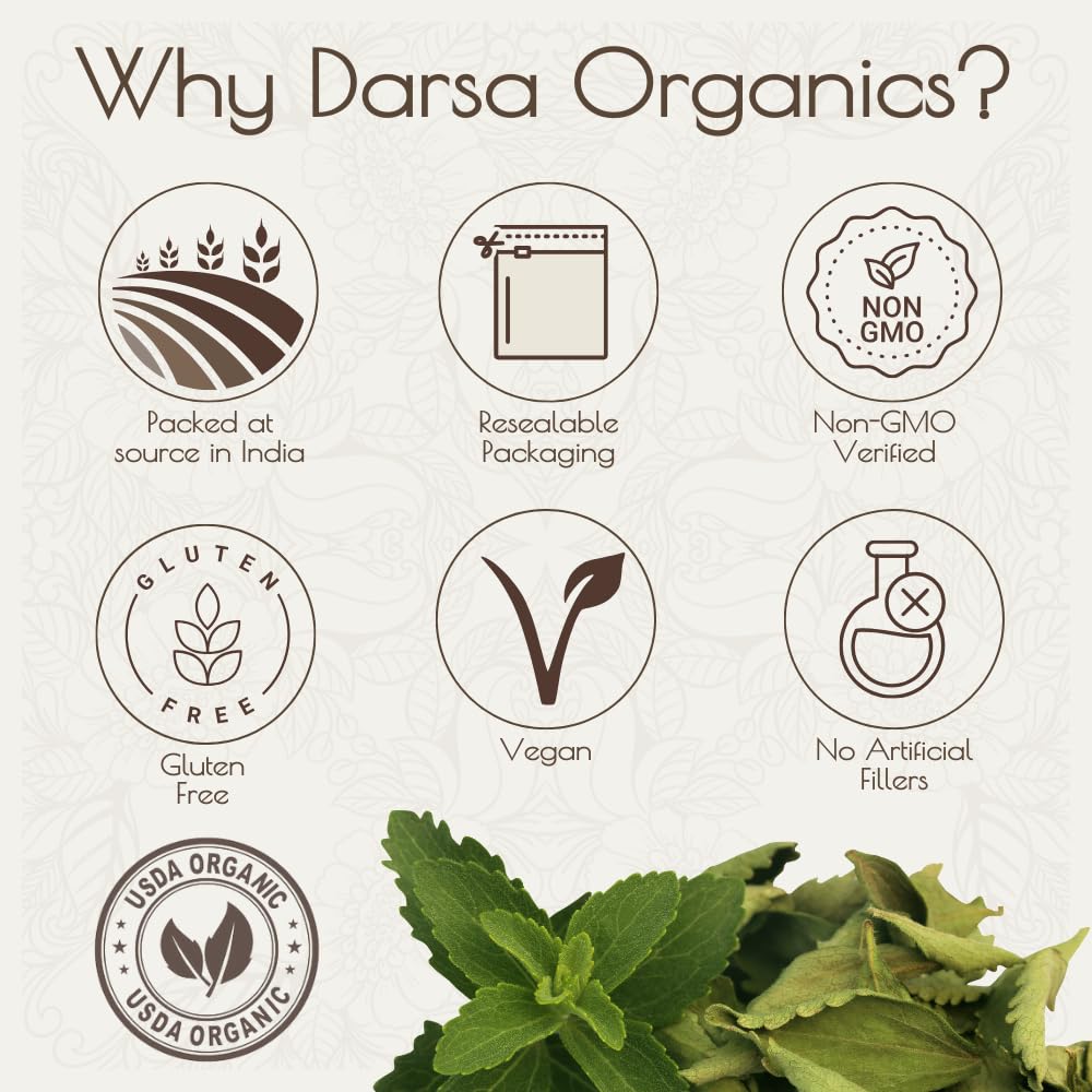 Darsa Organics Pure Stevia Powder, 16 oz
