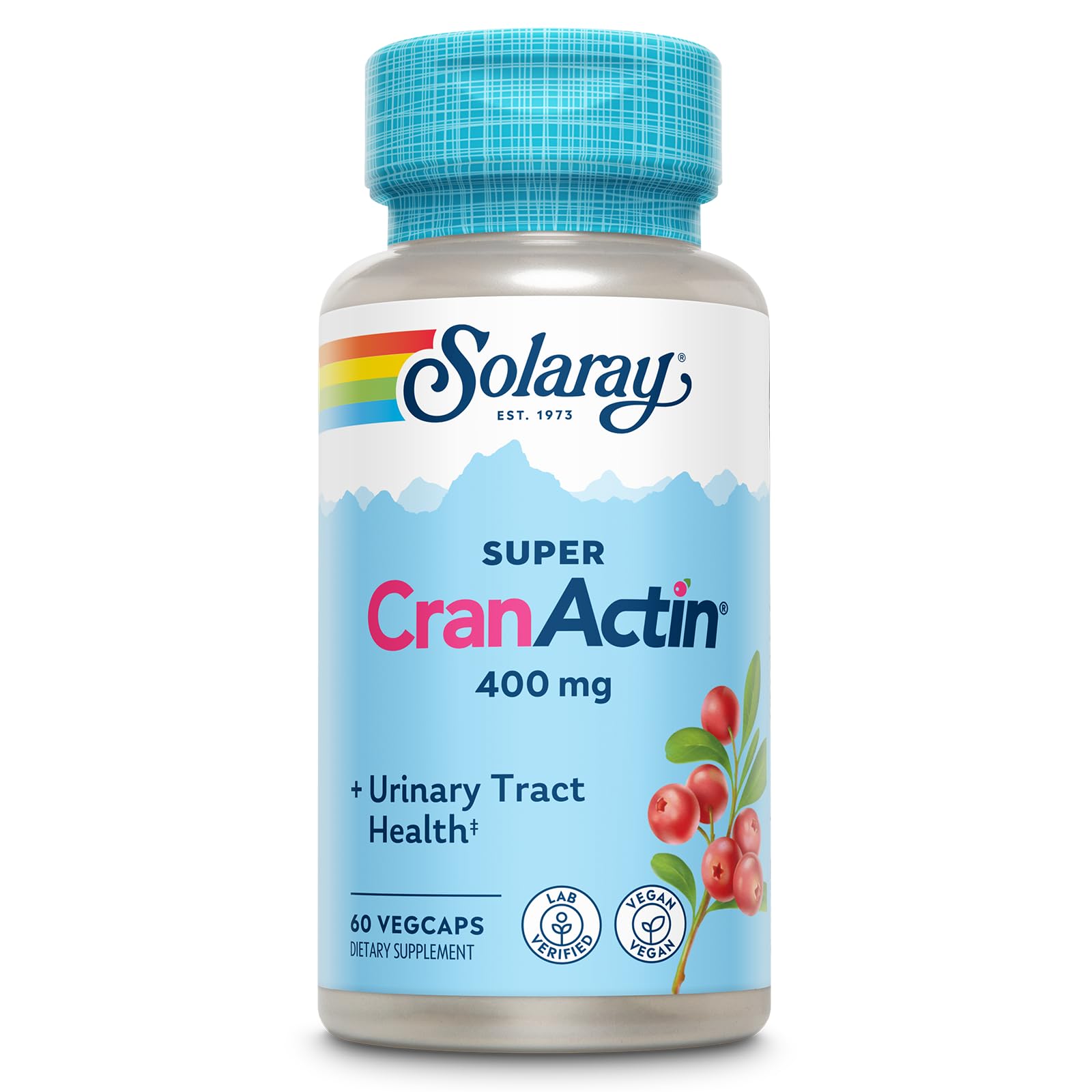 SOLARAY Super CranActin Cranberry Extract 400mg Capsules, 60 Count