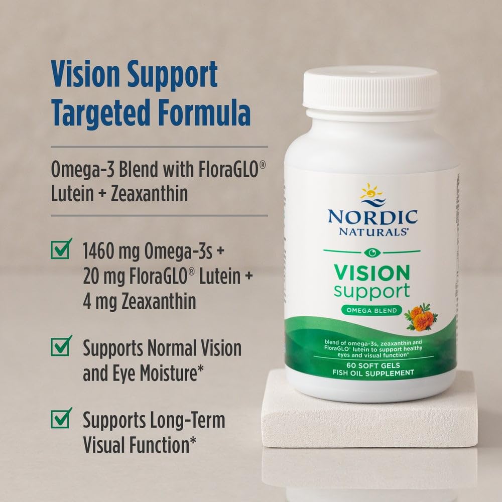 Nordic Naturals Vision Support w/Lutein, Zeaxanthin & FloraGLO Softgels, 60 Count
