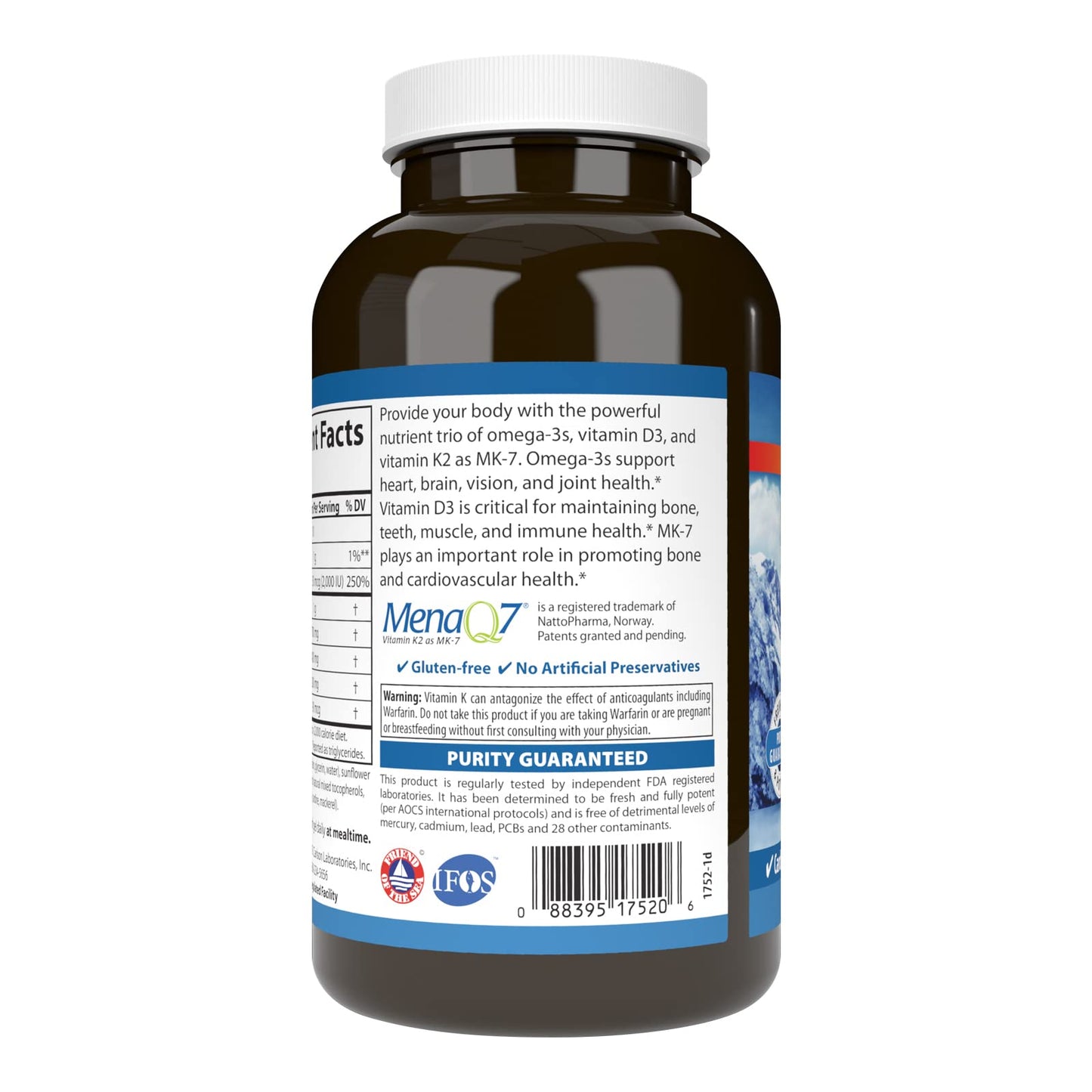 Carlson Elite Omega-3 Plus D & K Softgels 180
