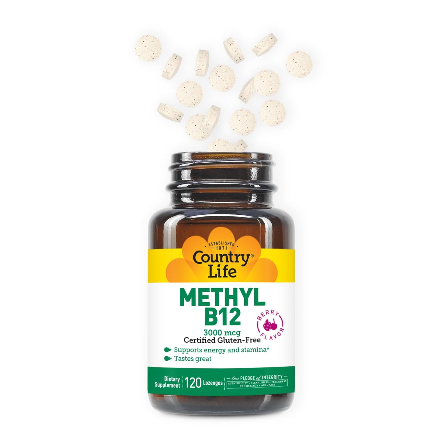 Country Life Methyl B12 3000 mcg Lozenges, 120 Count