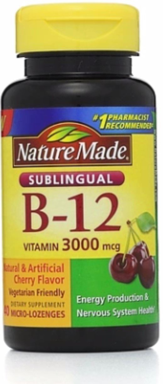 Nature Made Vitamin B-12 3000mcg Micro Lozenges, Cherry 80