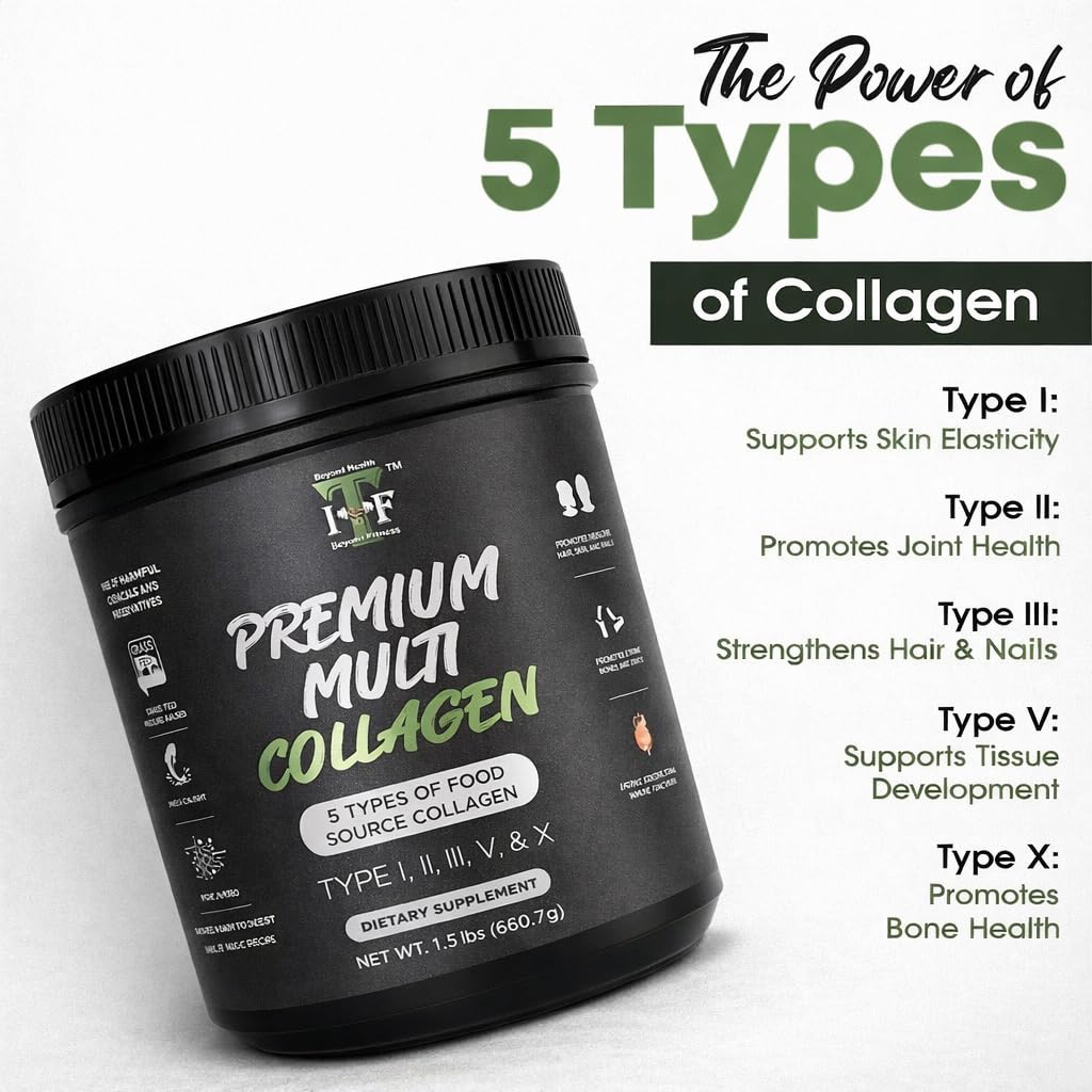 Impact Total Fitness Multi Collagen Peptides Powder, Unflavored, 24 Servings