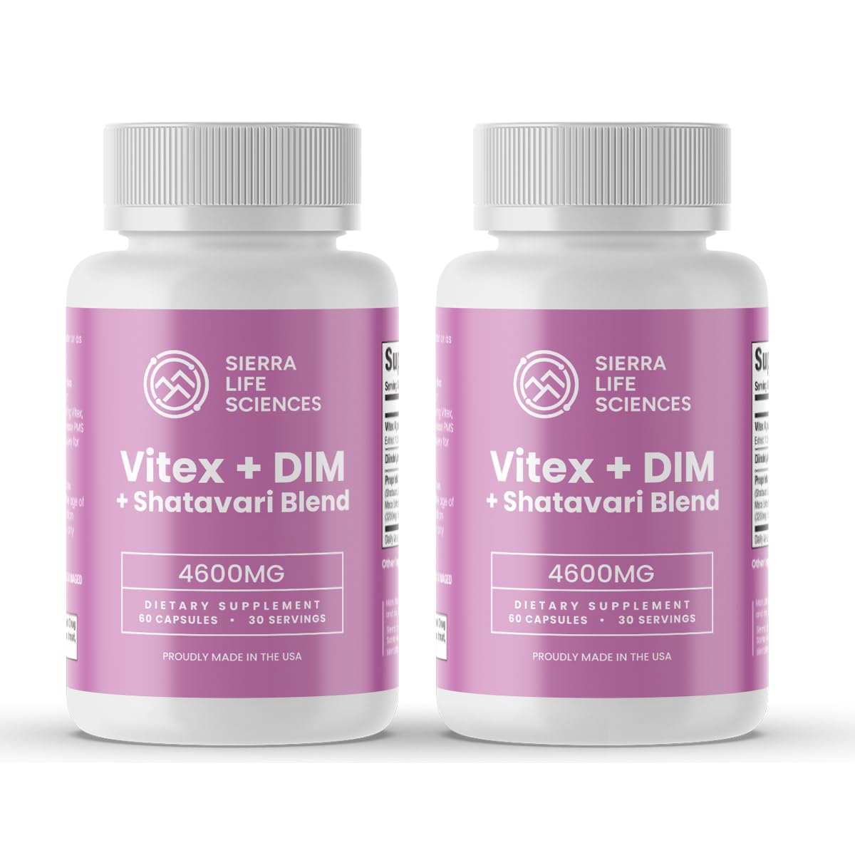 SIERRA LIFE SCIENCES Hormonal Balance Blend for Women – Vitex, DIM, Shatavari + Adaptogenic Support – Menstrual & Menopause Relief – Vegan, Clean-Label Formula, 120 Capsules