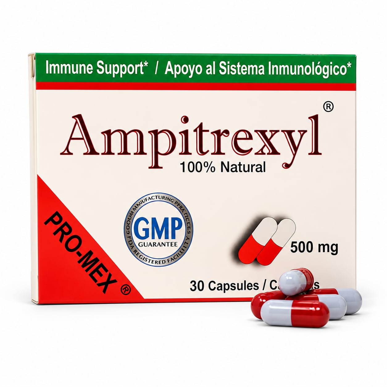 Ampitrexyl Immune Support Antioxidant Vitamin C Capsule, 500 mg, 30 Count