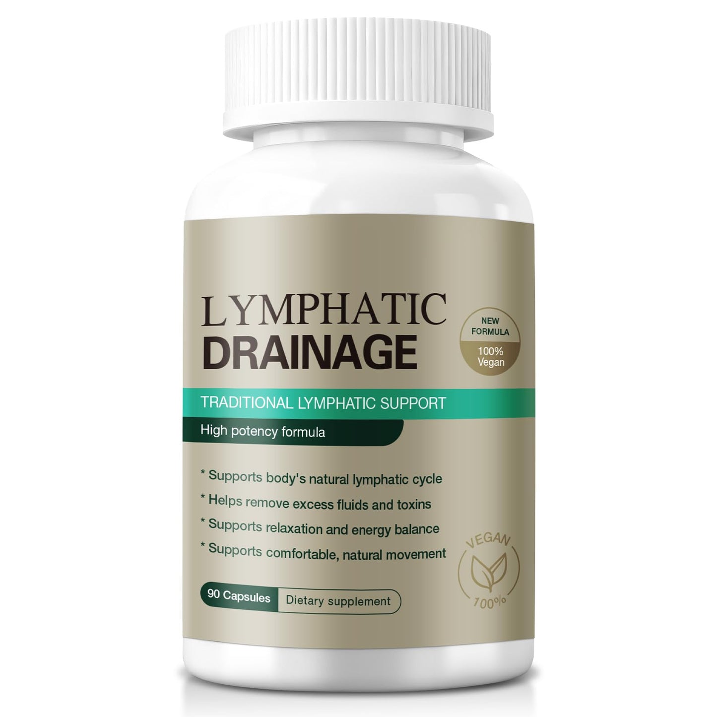 GRNSECVE Lymphatic Drainage Capsules with Dandelion, Cleavers & Echinacea, Supports Bloating, Fluid Balance, Immune Wellness & Daily Lymphatic Detox, 90 Capsules