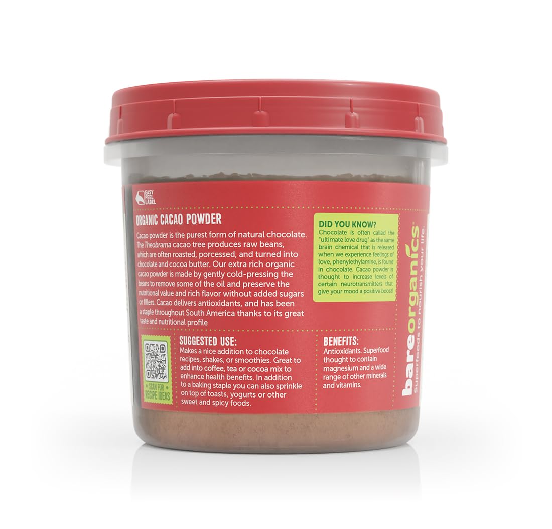 BareOrganics Cacao Powder Powder 8 oz
