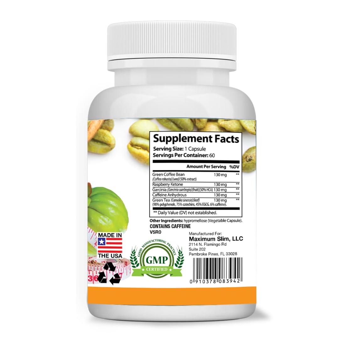 Maximum Slim Garcinia Cambogia with Green Coffee Bean Extract Capsule 1 Count