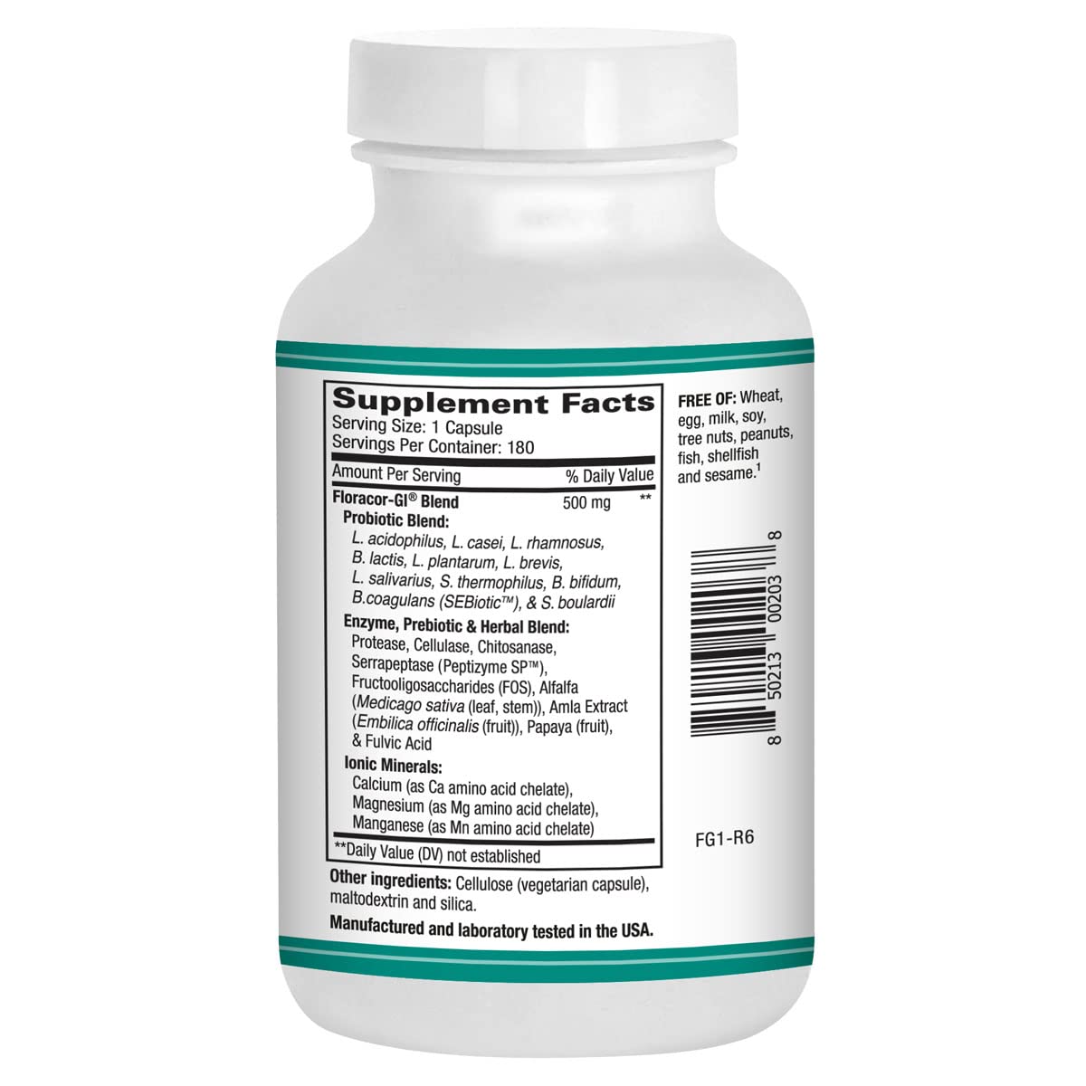 AST Enzymes Floracor Probiotics & Enzymes to Support Intestinal & Gut Health Capsule, 180 Count