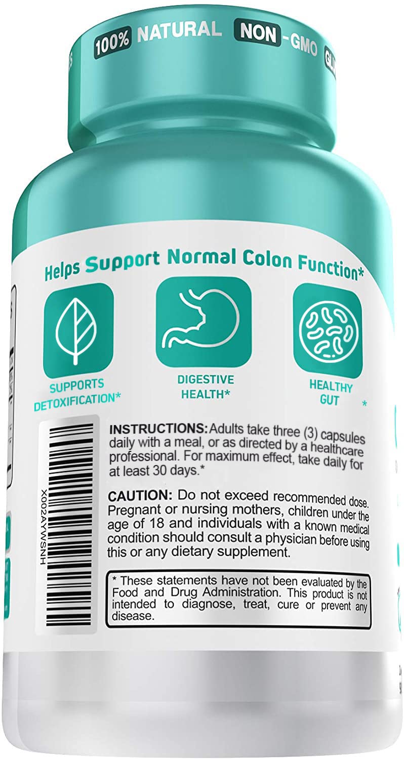 Herbtonics Oxygen Based Colon Cleanse and Detox Digestive System Formula with Apple Cider Vinegar Capsules, 90 Count