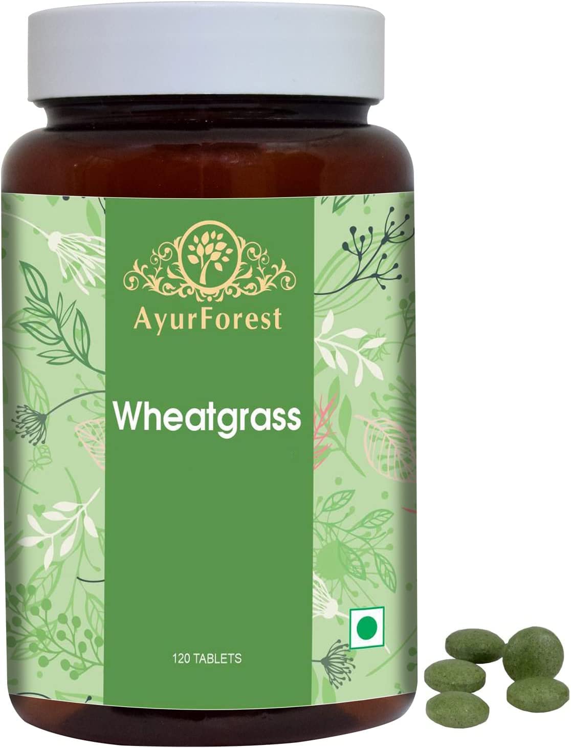 AYURFOREST Wheatgrass Tablets 500 mg, 120 Tablets