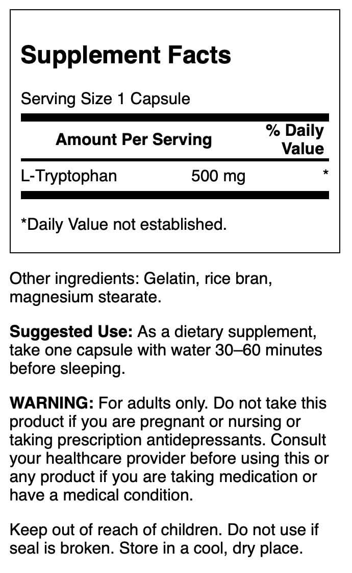 Swanson L-Tryptophan Capsule, 60 Count