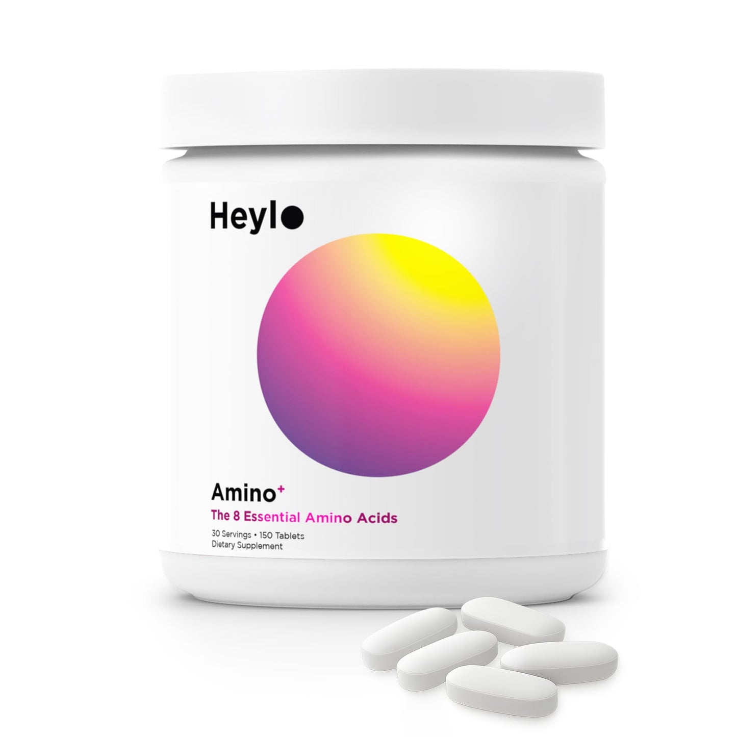 Heylo Health Amino+ Acid Supplement Blend - Essential Amino Acids with BCAAs for Muscle Recovery, Energy, and Protein Synthesis, 150 Tablets