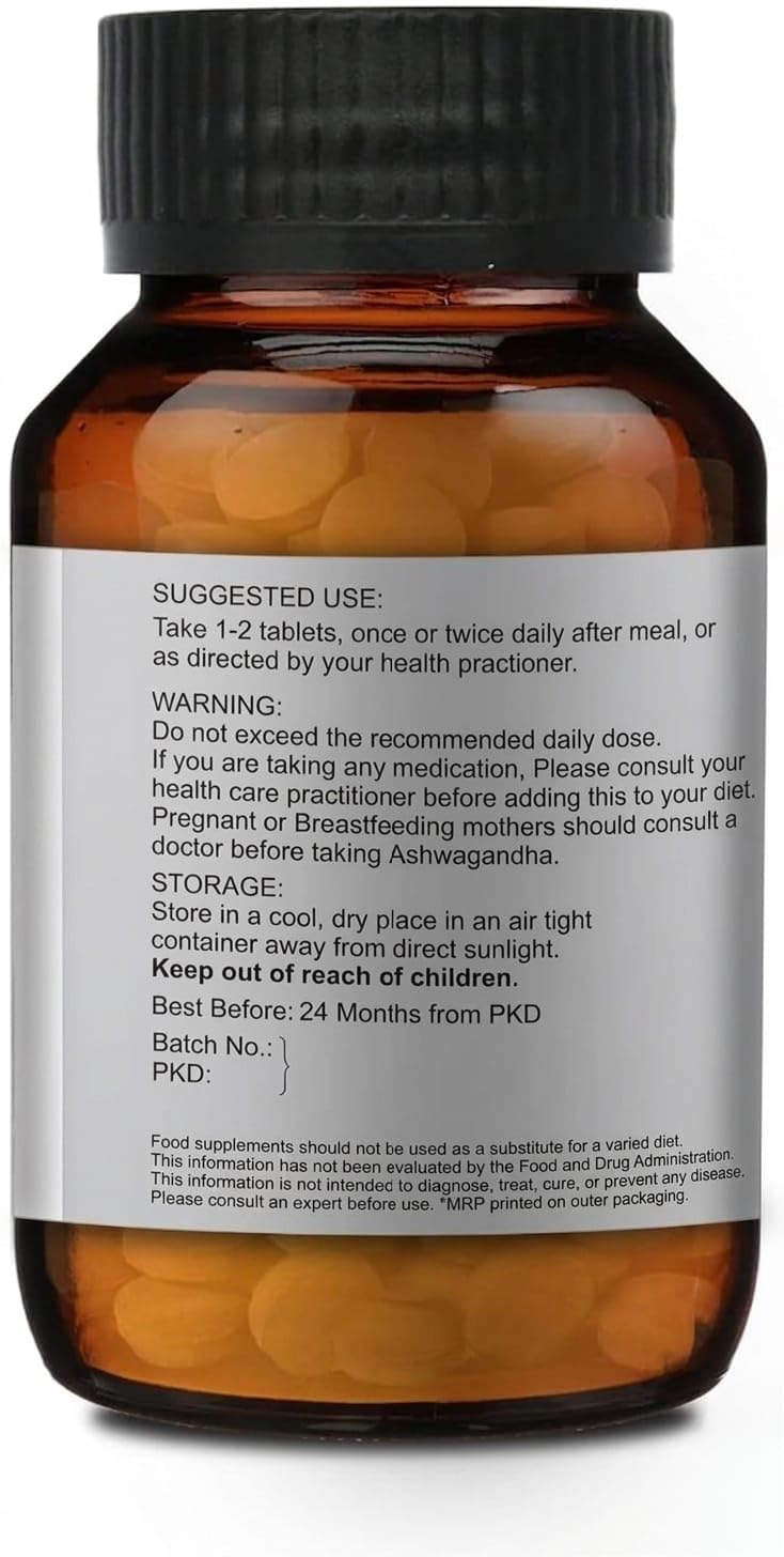 Generic Ashwagandha 500mg Tablets, 120 Count