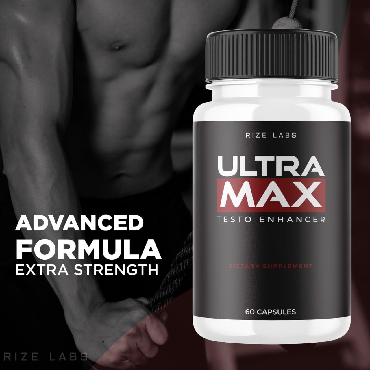 Rize Labs Ultra Max Testo Capsules, 300 Capsules