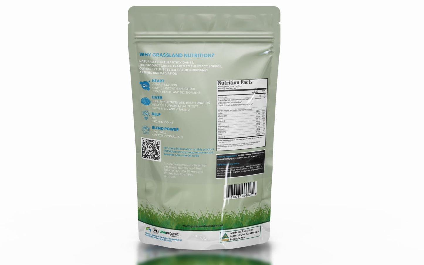 GRASSLAND NUTRITION Cardio Support+ Powder 4.2 Ounce